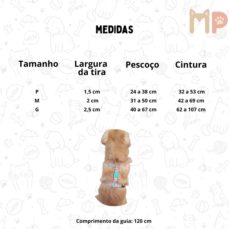 Peitoral Anti Puxão + Guia 2,20 m – Combo Explora