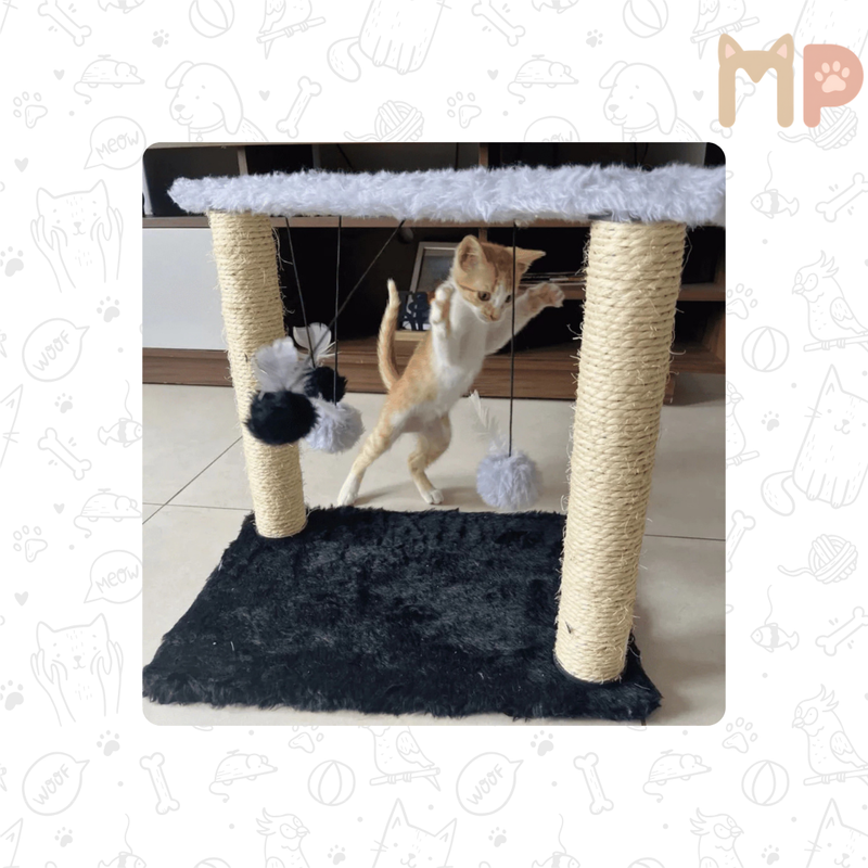 Arranhador com Brinquedos Interativos – Diversão e Estímulo para o Seu Gato