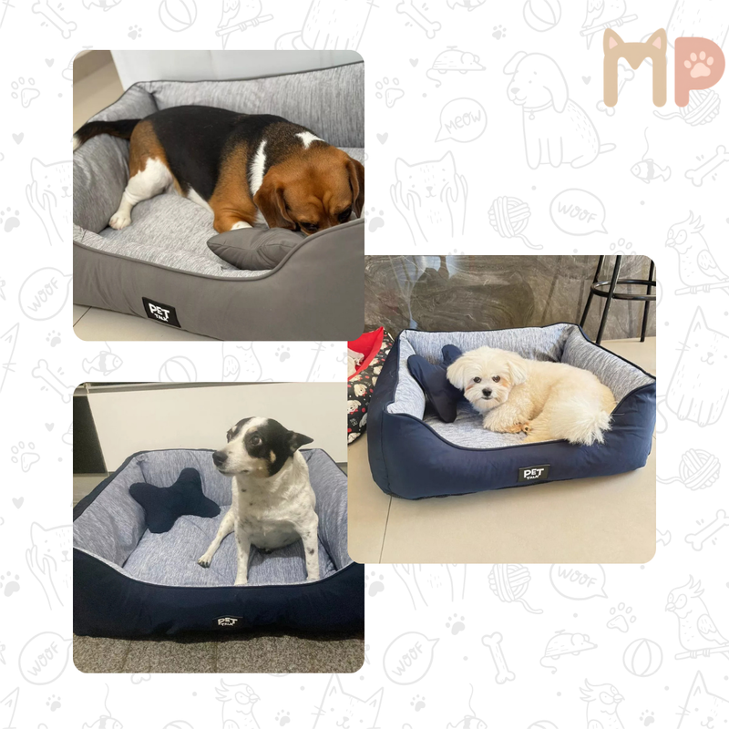Cama Pet com Tecido Refrescante Pet Talk – Conforto Inteligente para Todas as Estações