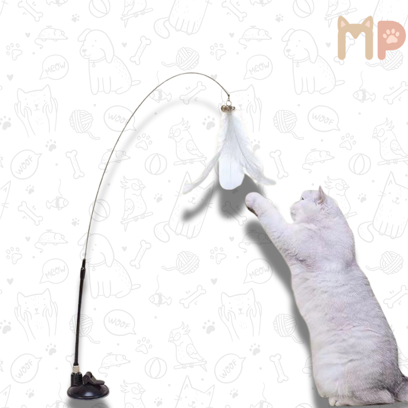 Varinha Interativa com Penas e Sino – Diversão que Estimula o Instinto Natural do Seu Gato