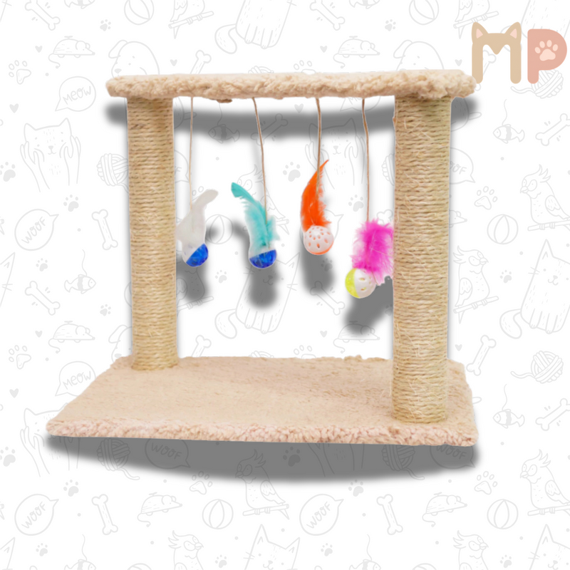 Arranhador com Brinquedos Interativos – Diversão e Estímulo para o Seu Gato