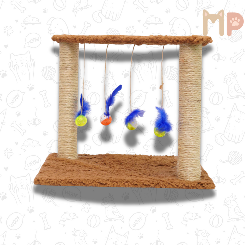 Arranhador com Brinquedos Interativos – Diversão e Estímulo para o Seu Gato