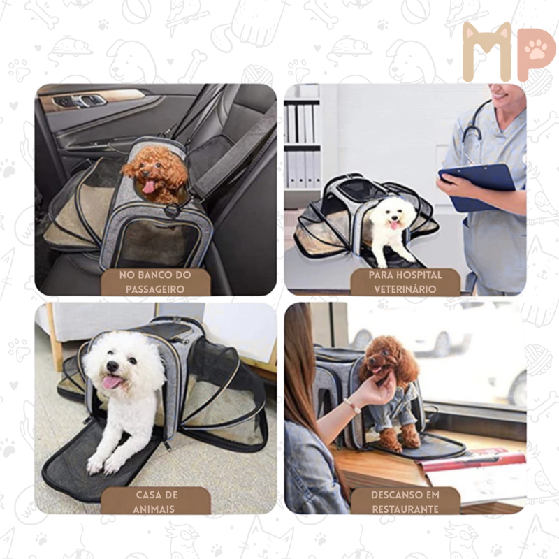 Bolsa de Transporte Expansível para Pet – Transporte com Conforto